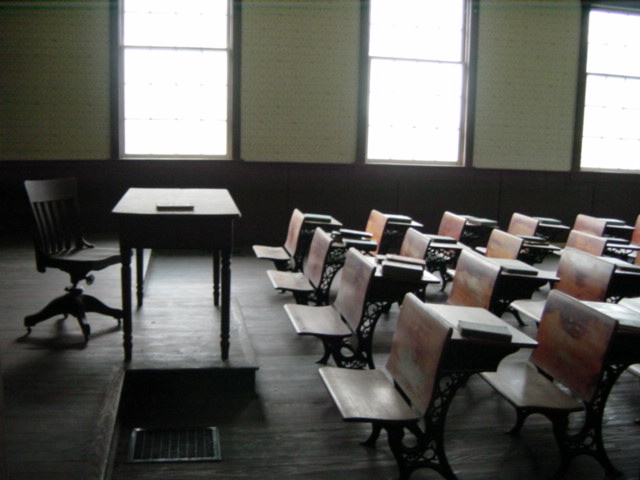 Teacher desk in the schoolhouse